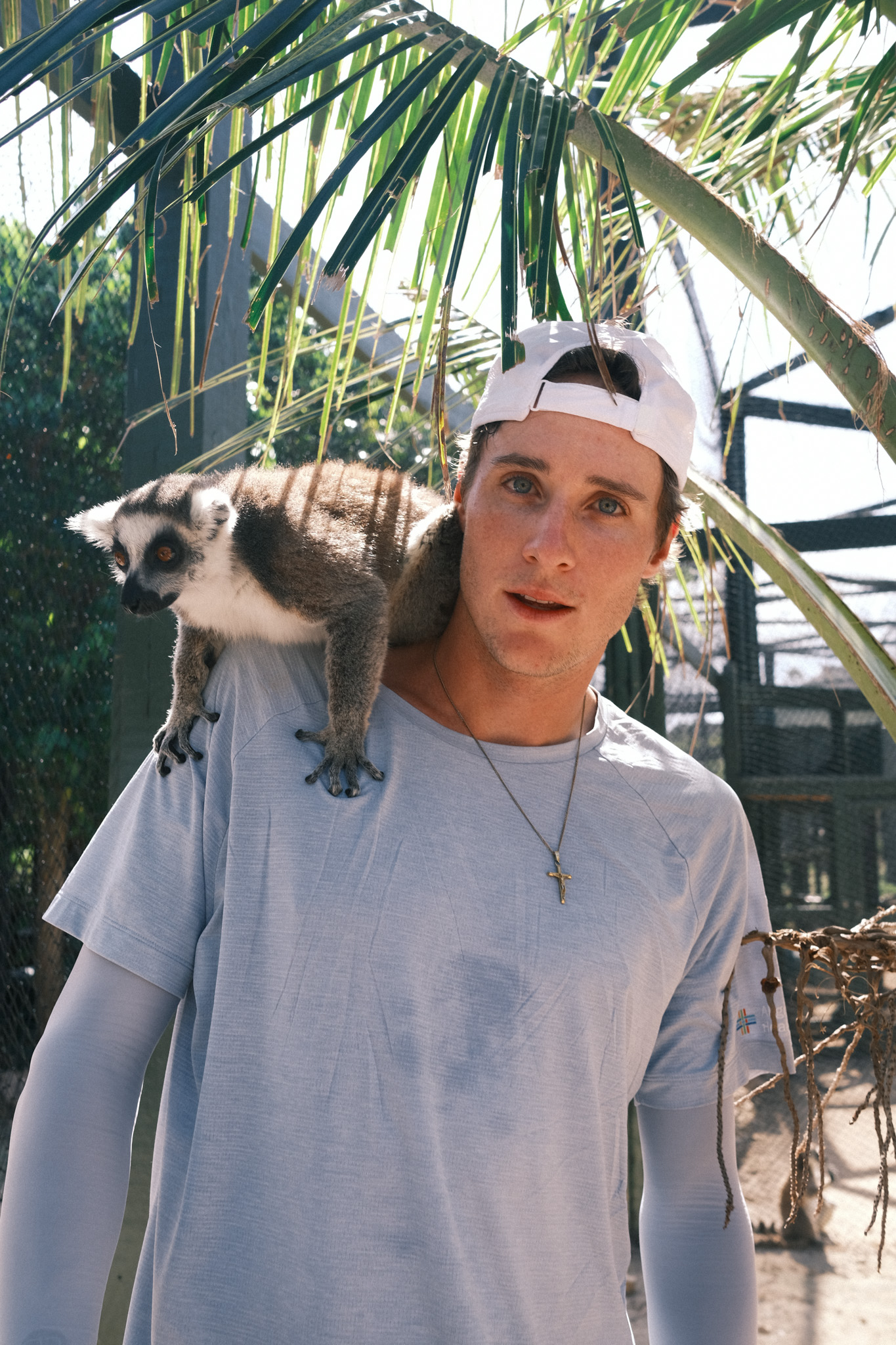 Roscoe Bellamy with monkey